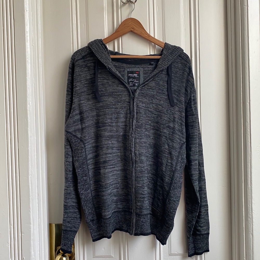 Projeck Raw Grey Melange Zip Up Hoodie